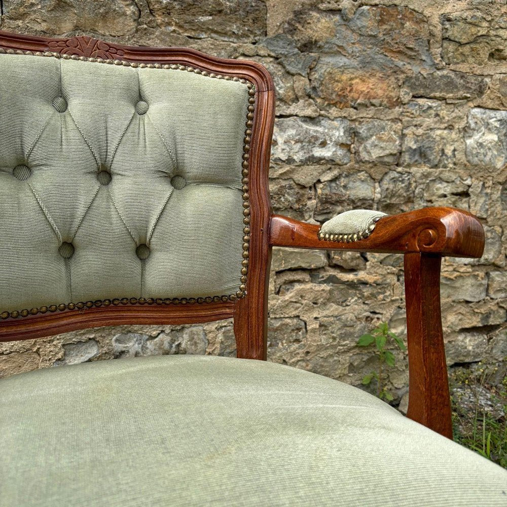 Neo-Baroque Oak Armchair, 1900s