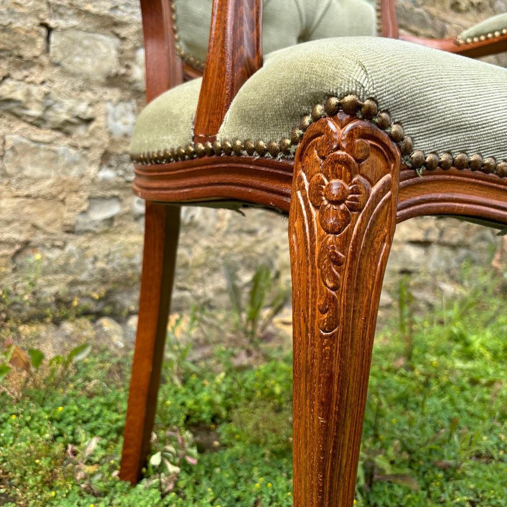 Neo-Baroque Oak Armchair, 1900s