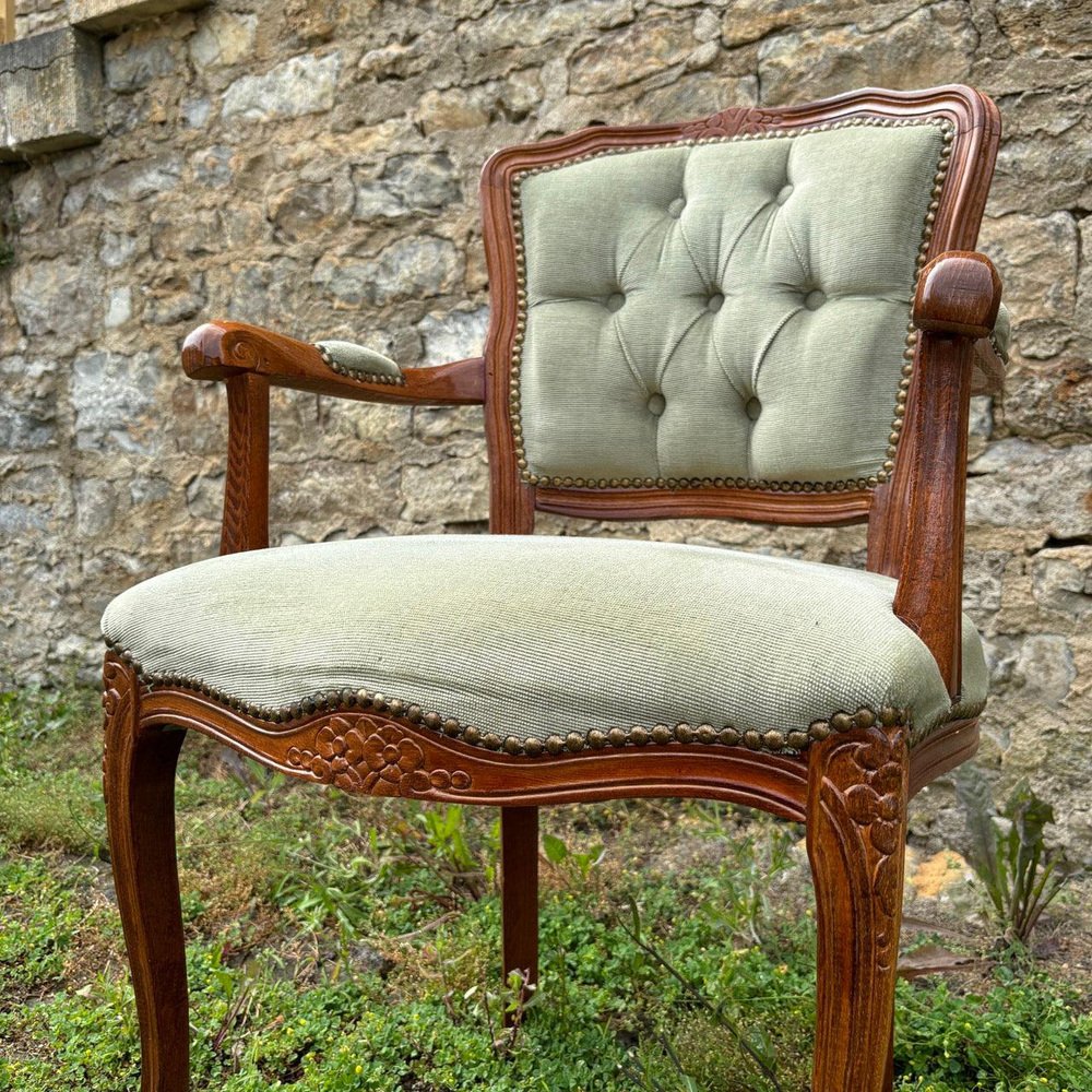 Neo-Baroque Oak Armchair, 1900s