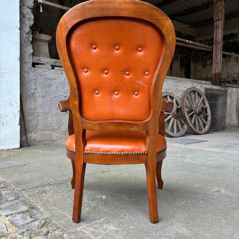 Neo-Baroque Walnut Armchair, France, 1900s