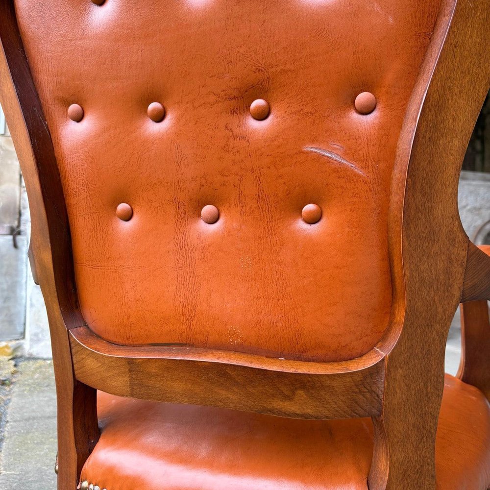 Neo-Baroque Walnut Armchair, France, 1900s