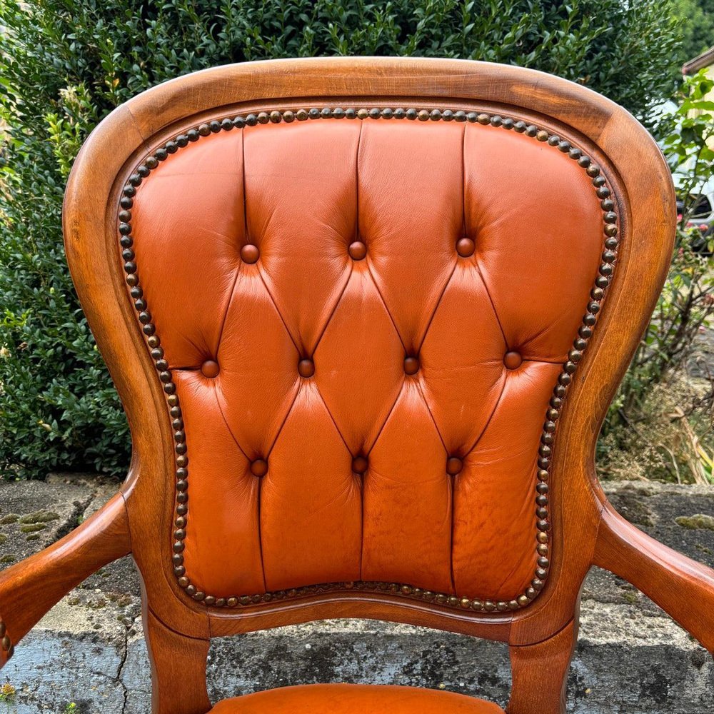 Neo-Baroque Walnut Armchair, France, 1900s