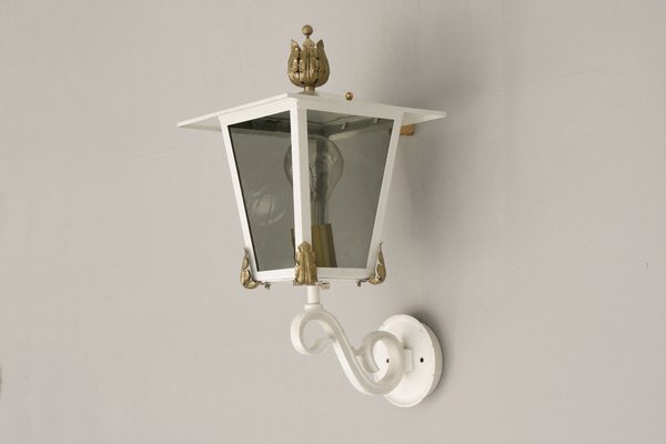 Neo-Baroque White Gold Outer Wall Lantern from Bega, 1960s-DUM-1320716