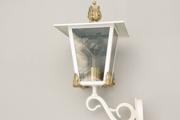 Neo-Baroque White Gold Outer Wall Lantern from Bega, 1960s-DUM-1320716