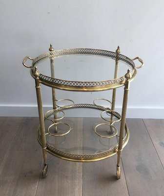 Neo-Classical Brass Round Trolley, France, 1940s-BA-658565