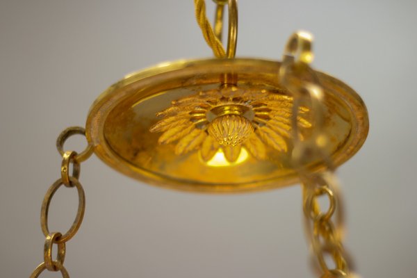 Neo-Classical Gilt Bronze and Brass Pendant Light, 1890s-KEG-1377254