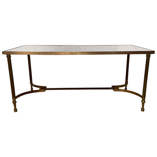 Neo Coffee Table in Brass and Oxidized Mirror, 1970s