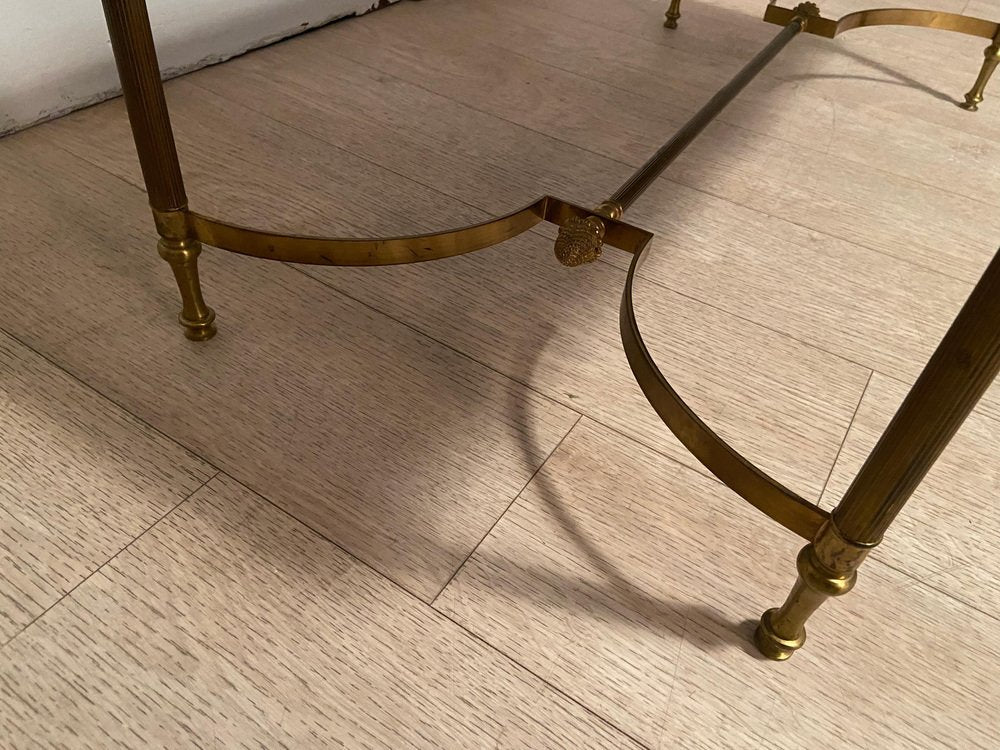 Neo Coffee Table in Brass and Oxidized Mirror, 1970s