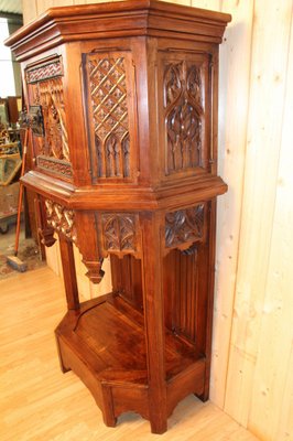 Neo-Gothic Cabinet in Carved Walnut-KMQ-1332636