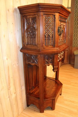 Neo-Gothic Cabinet in Carved Walnut-KMQ-1332636