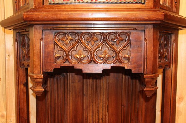 Neo-Gothic Cabinet in Carved Walnut-KMQ-1332636