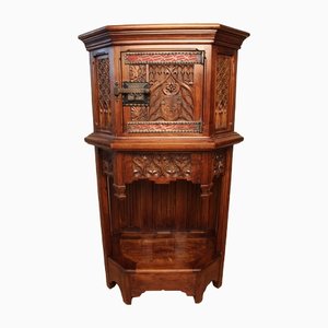 Neo-Gothic Cabinet in Carved Walnut-KMQ-1332636