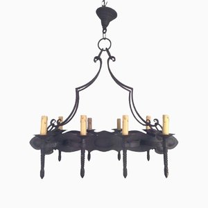 Neo-Gothic Wrought Iron Chandelier with 8 Arms-BA-1365800