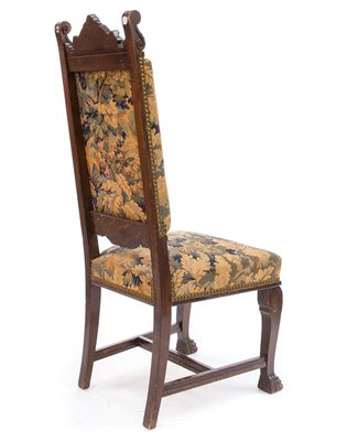 Neo-Renaissance Carved Chair with Woven Upholstery, 1800s-FSD-885747