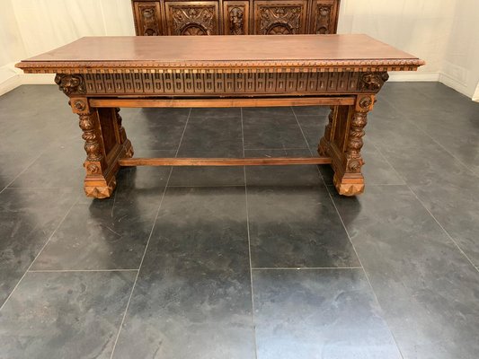 Neo Renaissance Walnut Table, 1890s-IJR-1395962