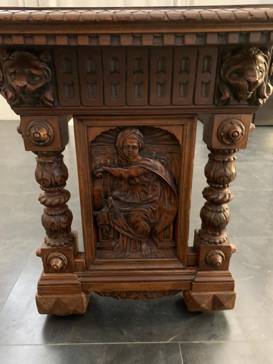 Neo Renaissance Walnut Table, 1890s