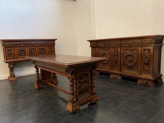 Neo Renaissance Walnut Table, 1890s-IJR-1395962