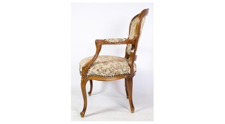 Neo-Rococo Armchairs in Decorated Fabric & Light Wood, Set of 2-UY-1274076