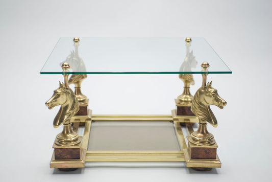 Neoclassic End Table in Brass from Maison Charles, 1970s