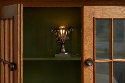 Neoclassical Accent Table Lamp in Nickel Plated Cast and Brass, 1940s