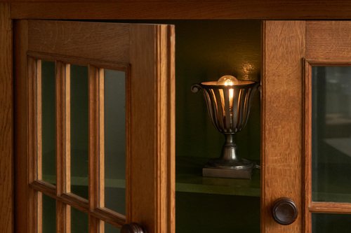 Neoclassical Accent Table Lamp in Nickel Plated Cast and Brass, 1940s