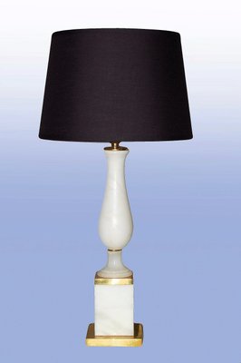 Neoclassical Alabaster and Gilt Bronze Table Lamp, 1970s-AWH-556270