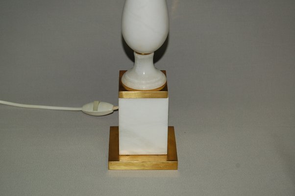 Neoclassical Alabaster and Gilt Bronze Table Lamp, 1970s-AWH-556270