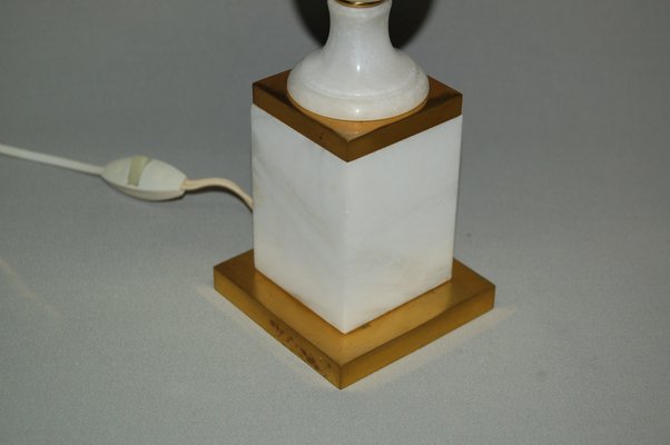 Neoclassical Alabaster and Gilt Bronze Table Lamp, 1970s-AWH-556270