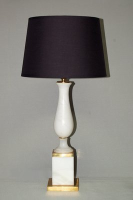 Neoclassical Alabaster and Gilt Bronze Table Lamp, 1970s-AWH-556270