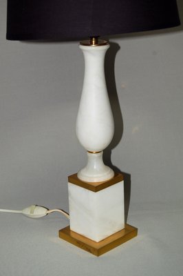 Neoclassical Alabaster and Gilt Bronze Table Lamp, 1970s-AWH-556270