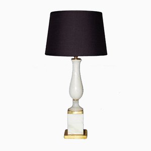 Neoclassical Alabaster and Gilt Bronze Table Lamp, 1970s-AWH-556270