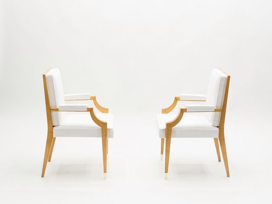 Neoclassical Ash Wood Armchairs by André Arbus, 1940s , Set of 2-YJA-1362247