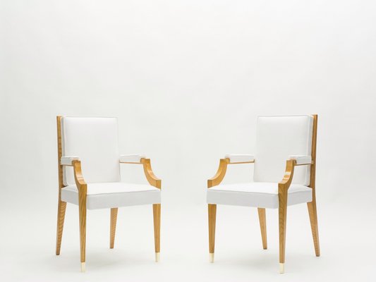 Neoclassical Ash Wood Armchairs by André Arbus, 1940s , Set of 2-YJA-1362247