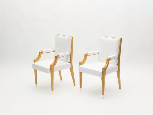 Neoclassical Ash Wood Armchairs by André Arbus, 1940s , Set of 2-YJA-1362247