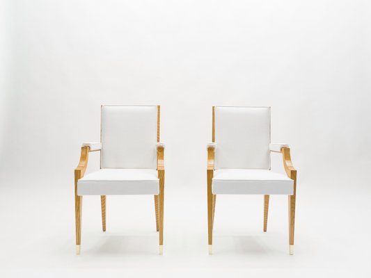 Neoclassical Ash Wood Armchairs by André Arbus, 1940s , Set of 2-YJA-1362247