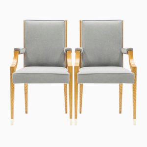 Neoclassical Ash Wood Armchairs by André Arbus, 1940s, Set of 2-YJA-1362246