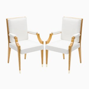 Neoclassical Ash Wood Armchairs by André Arbus, 1940s , Set of 2-YJA-1362247