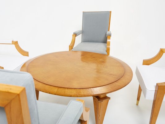 Neoclassical Ash Wood Coffee Table by André Arbus, 1940s-YJA-1362249