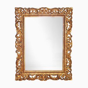 Neoclassical Baroque Gold Foil Hand Carved Wooden Mirror, 1970-UZ-984963