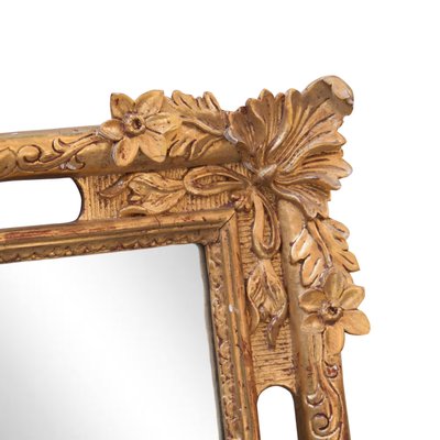 Neoclassical Baroque Gold Foil Hand Carved Wooden Mirror, 1970s-UZ-990166