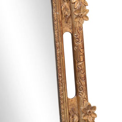 Neoclassical Baroque Gold Foil Hand Carved Wooden Mirror, 1970s-UZ-990166