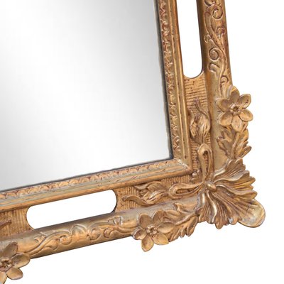 Neoclassical Baroque Gold Foil Hand Carved Wooden Mirror, 1970s-UZ-990166