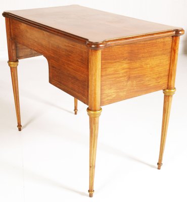 Neoclassical Blond Walnut & Flame-Applied Walnut Burl Desk, Late 1800s-NJV-879048