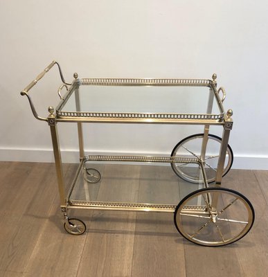 Neoclassical Brass and Silver Metal Trolley-BA-1365391