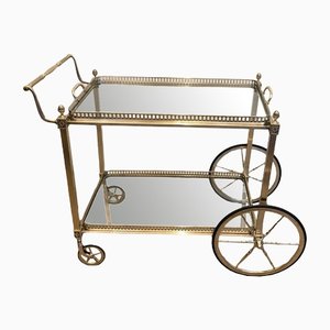 Neoclassical Brass and Silver Metal Trolley-BA-1365391