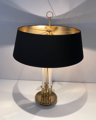 Neoclassical Brass and White Lacquer Table Lamps, 1970s, Set of 2-BA-1698357