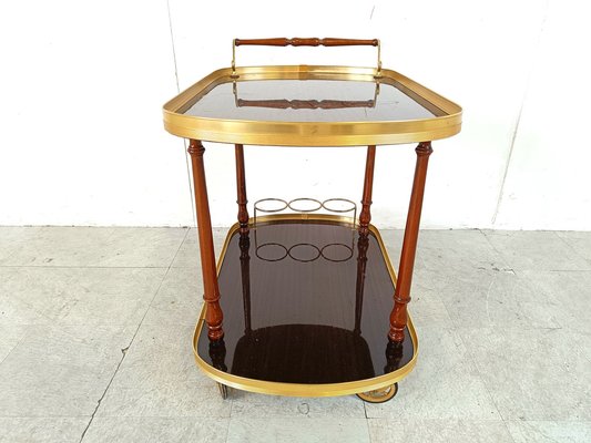 Neoclassical Brass Drinks Trolley, 1960s-IRH-1816882