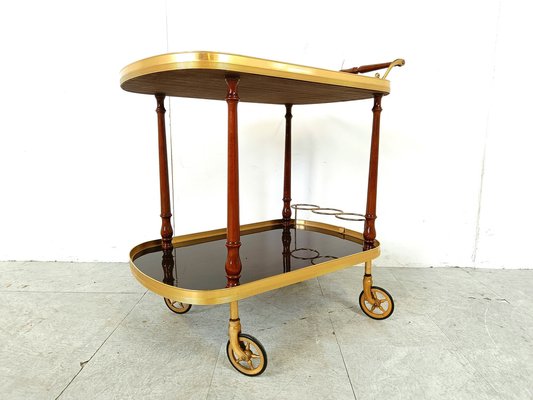 Neoclassical Brass Drinks Trolley, 1960s-IRH-1816882