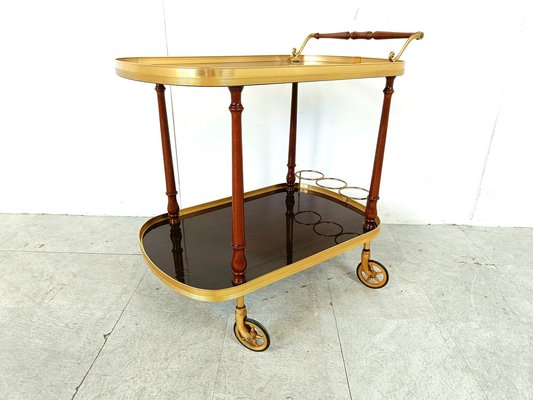 Neoclassical Brass Drinks Trolley, 1960s-IRH-1816882