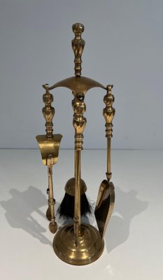 Neoclassical Brass Fire Set, 1970s-BA-1777331